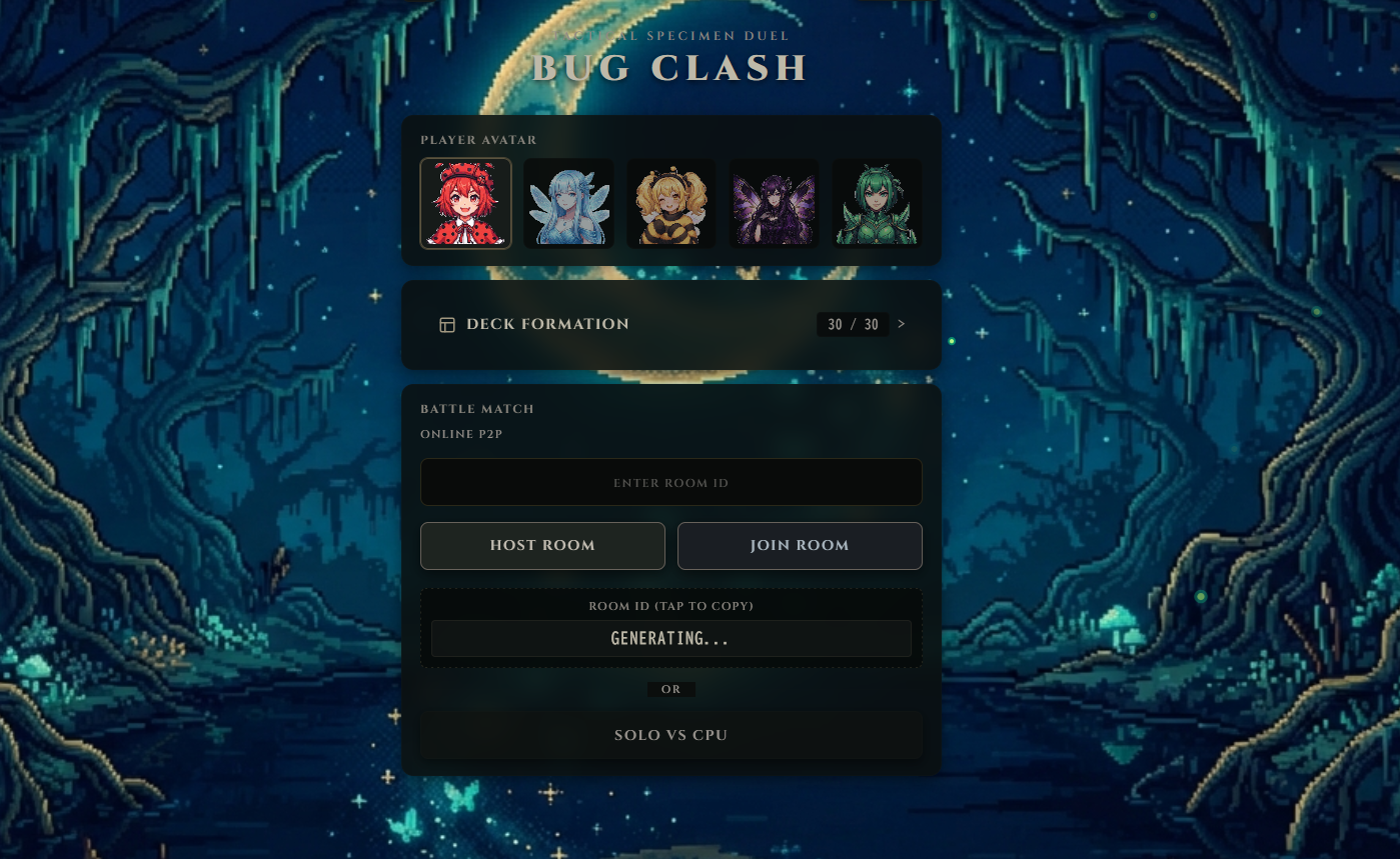 Bug Clash tactical deck builder